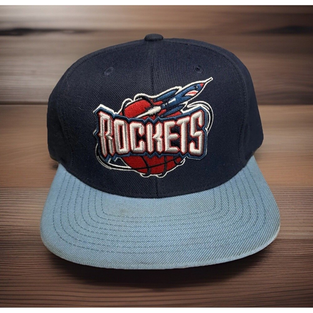 Houston Rockets Hat Mitchell & Ness NBA Retro Navy Blue Snapback Cap One Size